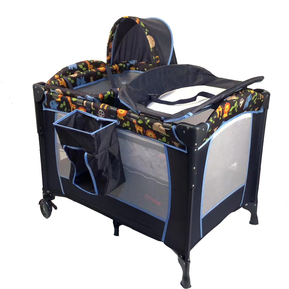 Luxury Foldable Portable Nursery Center Multifunction Baby Cot Bed With Diaper Changer Storage Bag For Kids Travel
