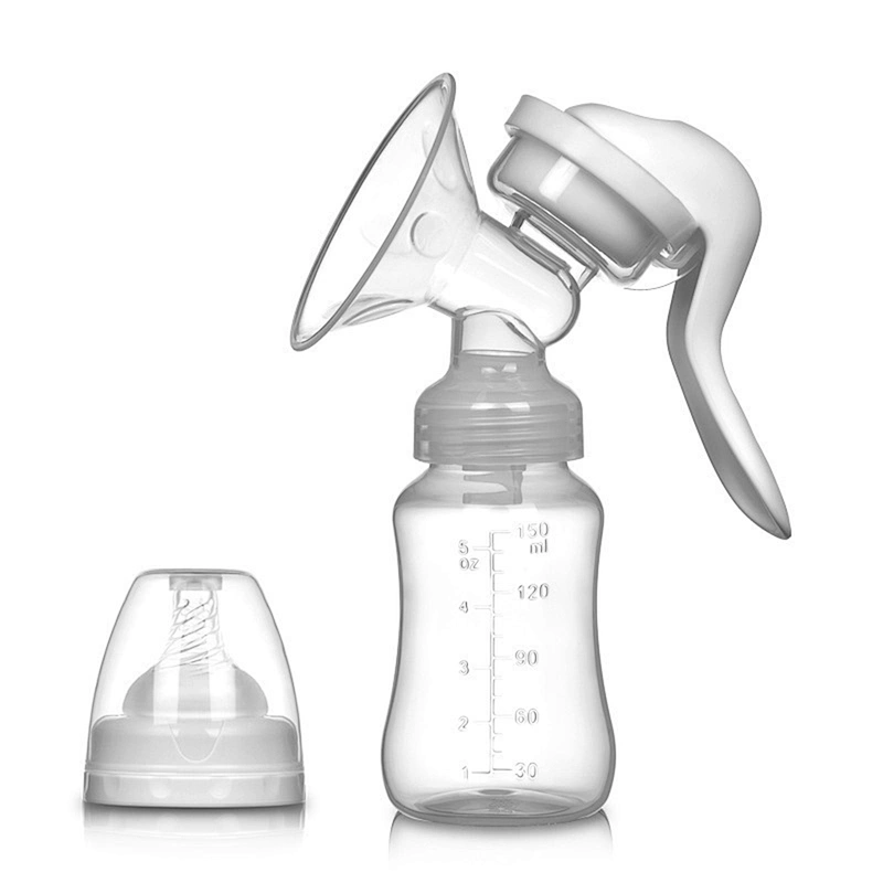 Manual Breast Milk Pump Big Volume Durable Portable Silicone With Massager for Baby Feeding White BPA Free TV Shopping Slow Flow