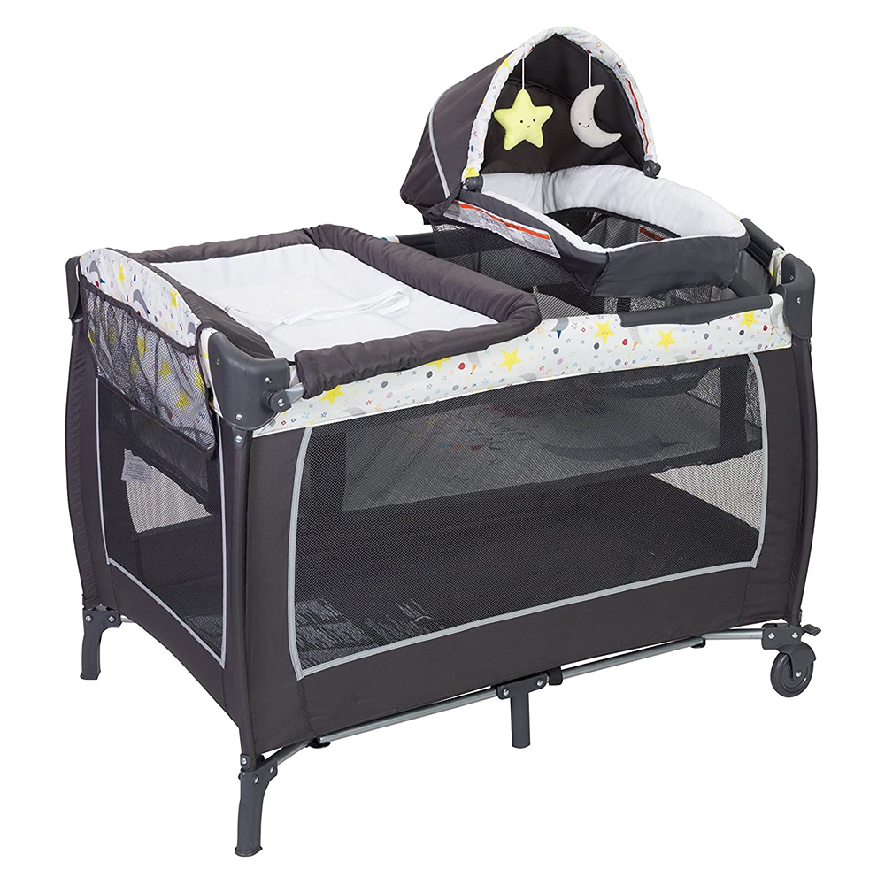 Portable Folding Multi-functional Baby Nursery Center 3 in 1 Metal Baby Crib Bedding Set Foldable Baby Travel Cot