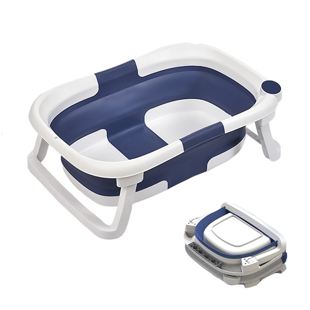 Durable Portable Foldable Collapsible Travel Plastic Newborn Infant To Toddler Baby Bath Tub With Stand Temperature Sensor