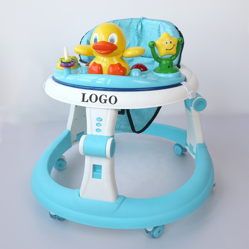 Foldable Plastic interactive learning toy Training Adjustable seat height baby Activity walker with Music