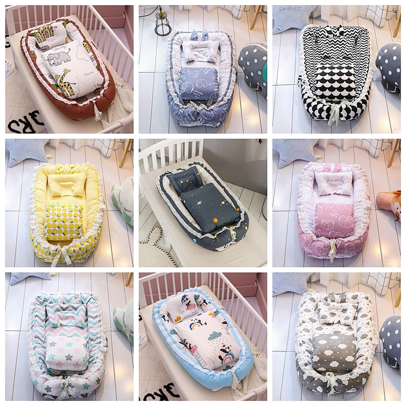 Carinokids Portable Breathable Cotton Co Sleeper babi baby lounger Nest With Pillow Quilt For Newborn 0-12 Months
