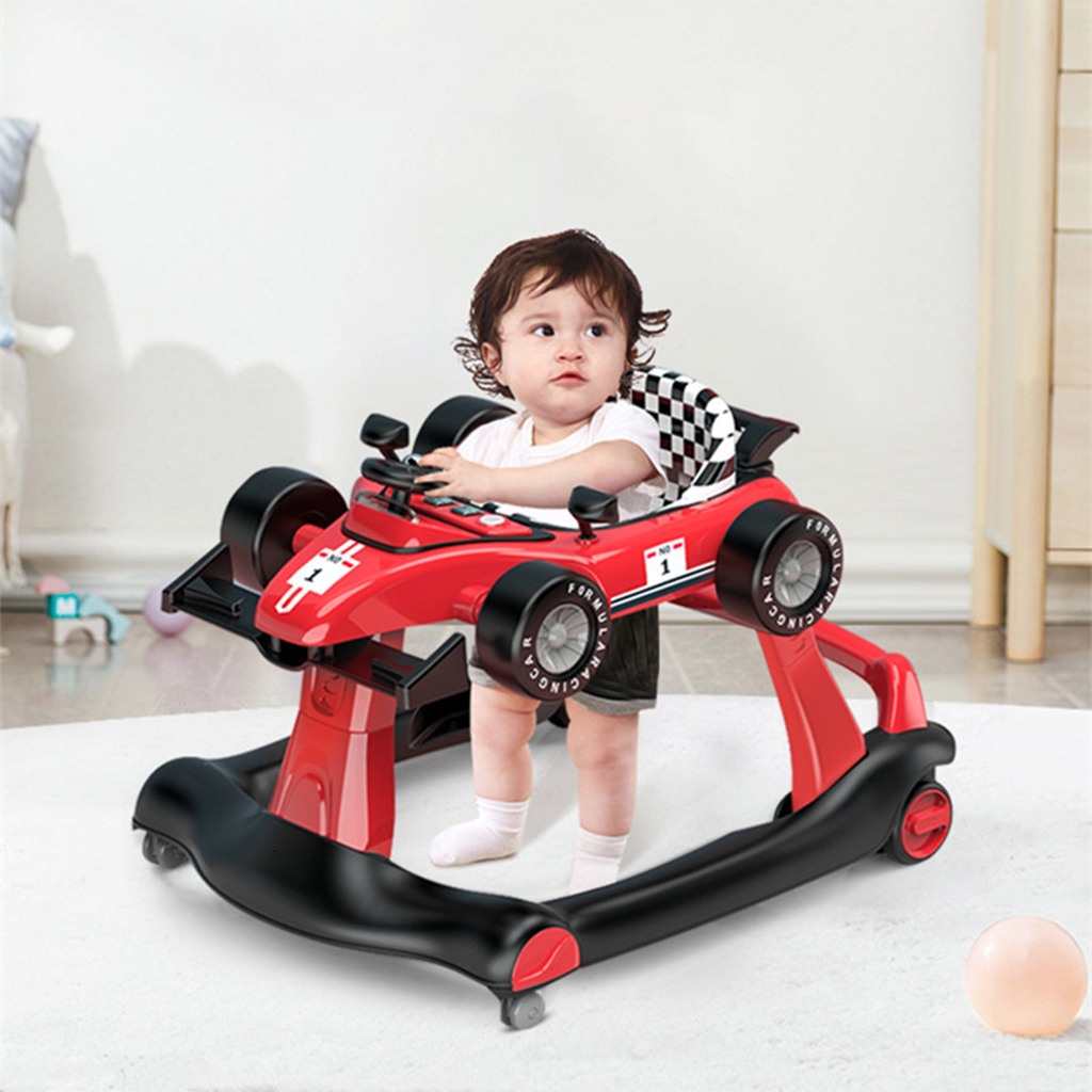 3 in 1 Car Shape Multifunction Foldable Plastic Learning Training Activity baby walker with music wheels and seat