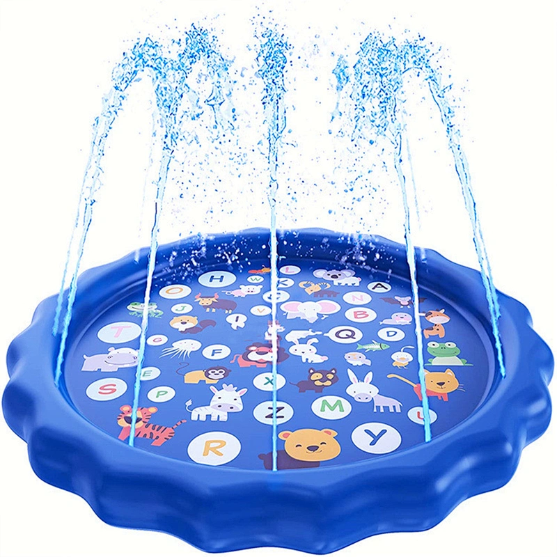 Custom Inflatable Children Toy Sprinkler Splash Pad Outdoor Summer Shark Pattern Water Play Mat For Pet Kids Ages 4-8 Backyard