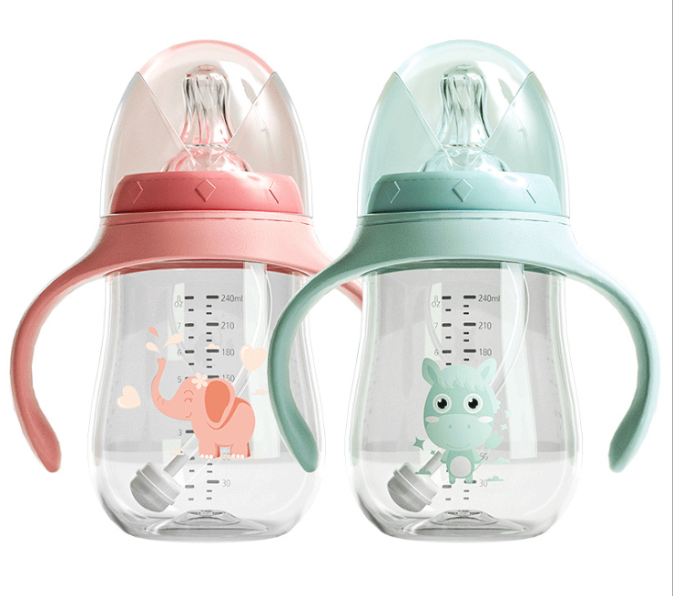 BPA Free 240ml/8oz Plastic Material Milk Feeding Bottle For Baby