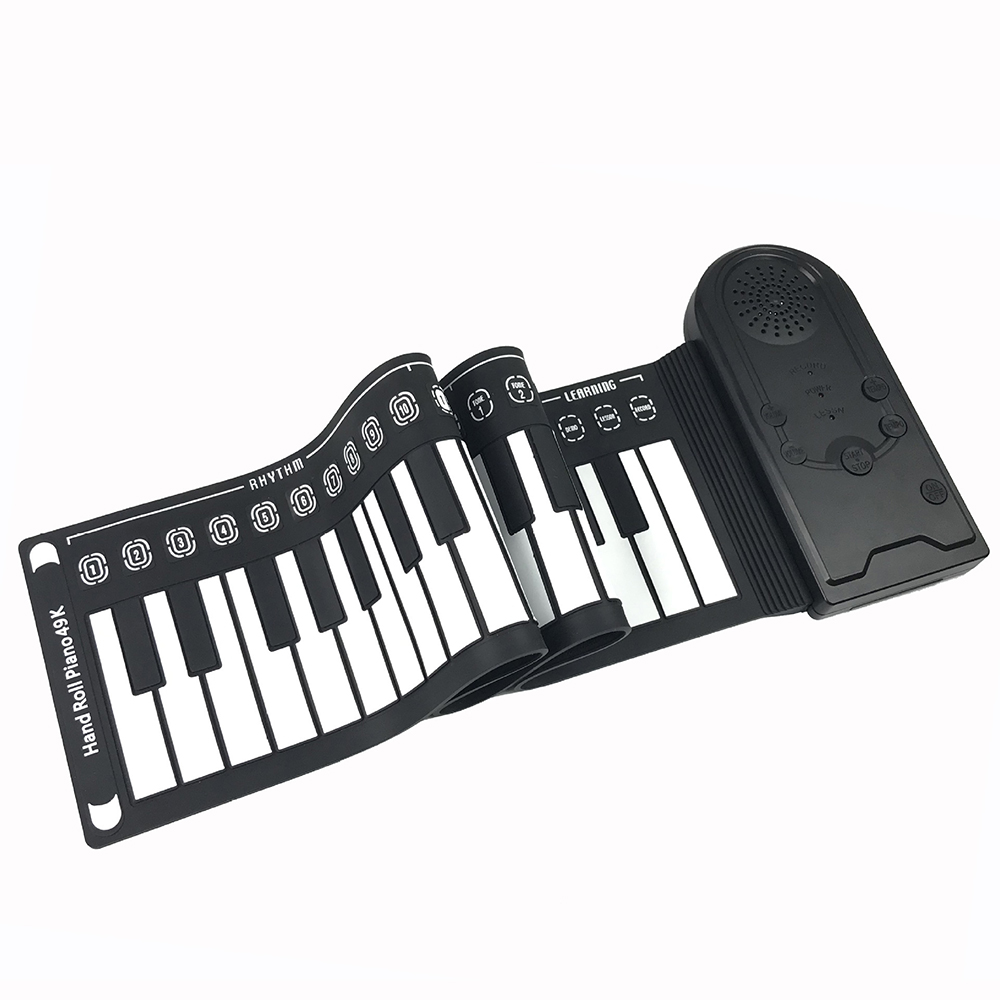 Foldable Portable Musical Instrument Electronic Usb Digital Silicone 49 Keys Toy Keyboard Teclados Roll Up Piano For Kids