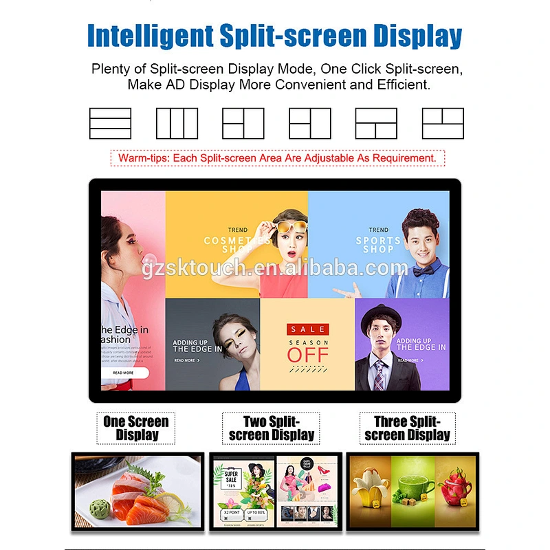 embedded wall mounting 19 inch digital signage player lcd display screen advertising