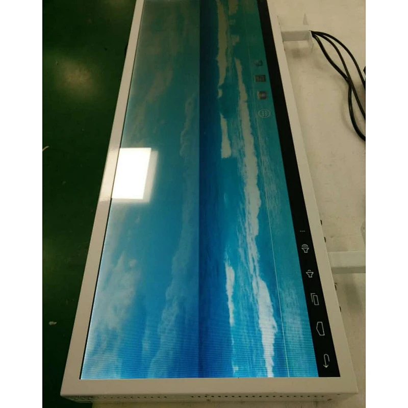 Hot Selling 28 Inch Stretched Bar Lcd Display Wireless Advertising Display For Bus/Metro/Station