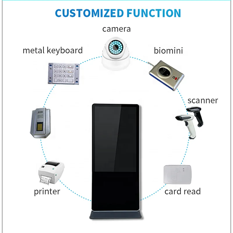 32 43 50 55 65 inch high brightness free stand lcd digital signage player advertising led display screen