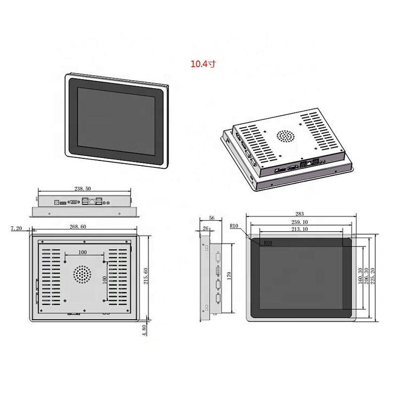 Fast delivery 10.1 Inch Embedded Desktop Touch Screen Tablet All In One tv Computer Industrial pc