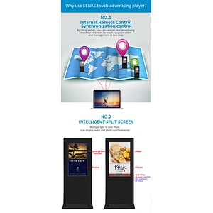 Senke 55 shopping mall advertising touch screen  Inch indoor advertising screen led street advertising
