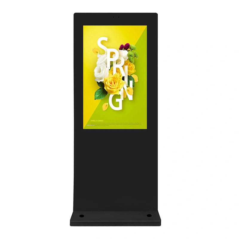 floor standing outdoor lcd advertising display totem touch screen kiosk for advertisement playing