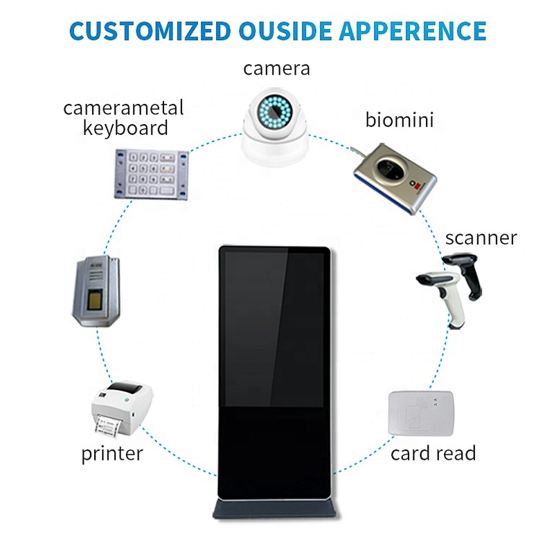 49 inch Indoor Wifi Network Vertical restaurant lcd holographic advertising display screen