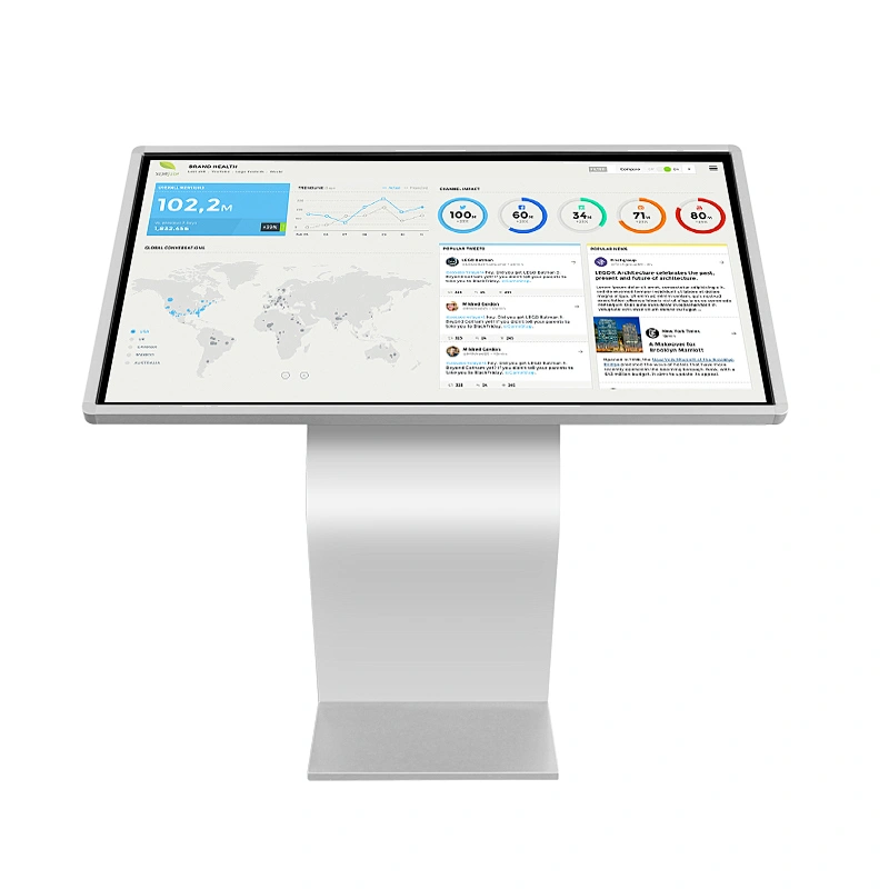 50 Inch Interactive Digital Floor Stand Information Kiosk Terminal  Multi Touch Screen Kiosk