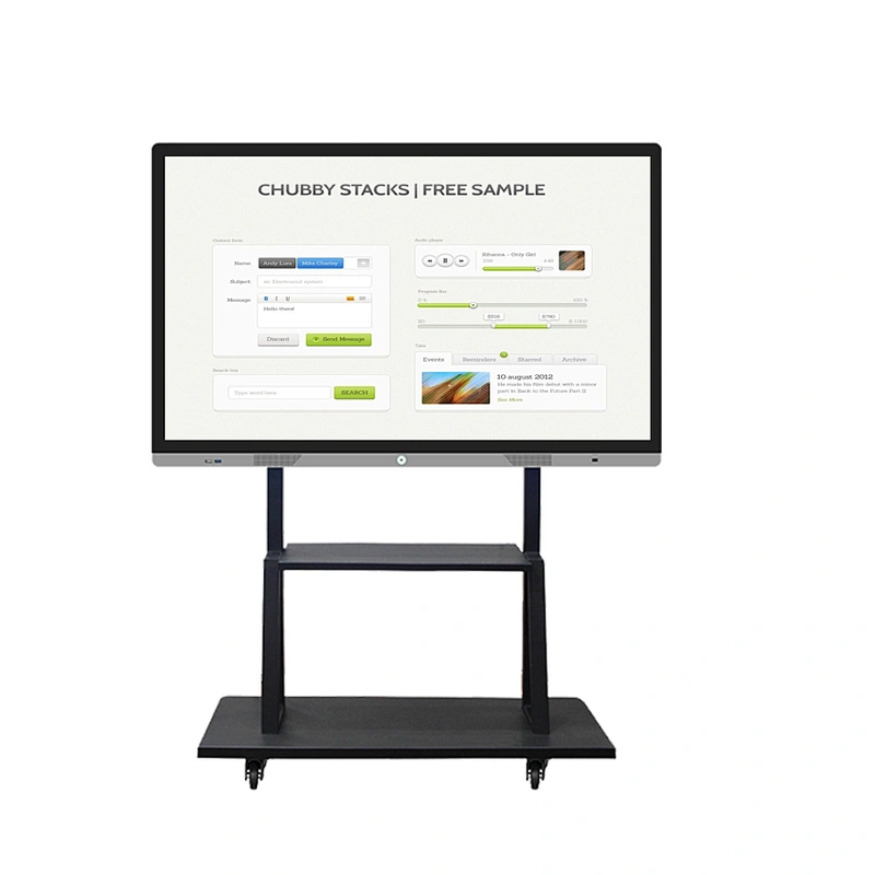 Good Quality 75 Inch Movable Free Standing Teaching Capacitive All In One Touch Screen Computer