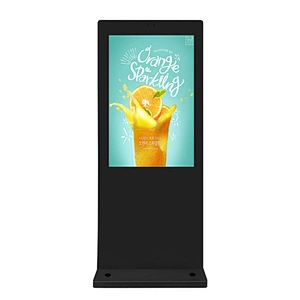 floor standing outdoor lcd advertising display totem touch screen kiosk for advertisement playing
