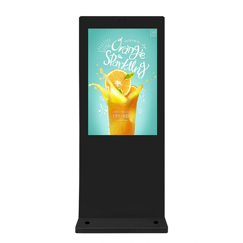 floor standing outdoor lcd advertising display totem touch screen kiosk for advertisement playing