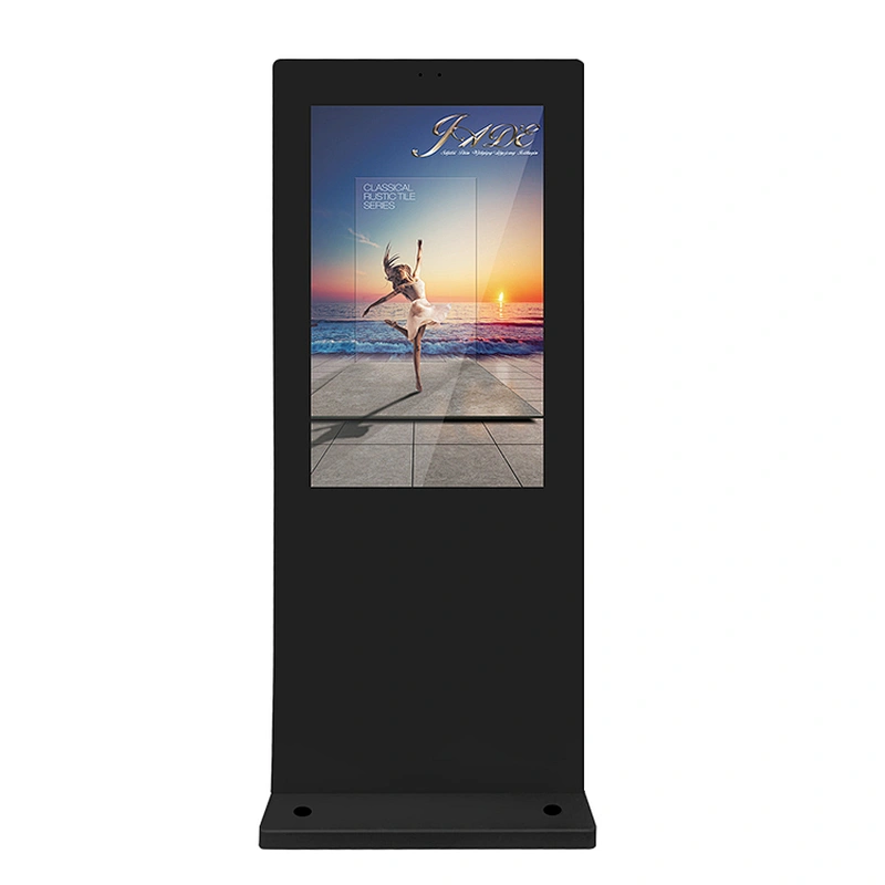 floor standing outdoor lcd advertising display totem touch screen kiosk for advertisement playing