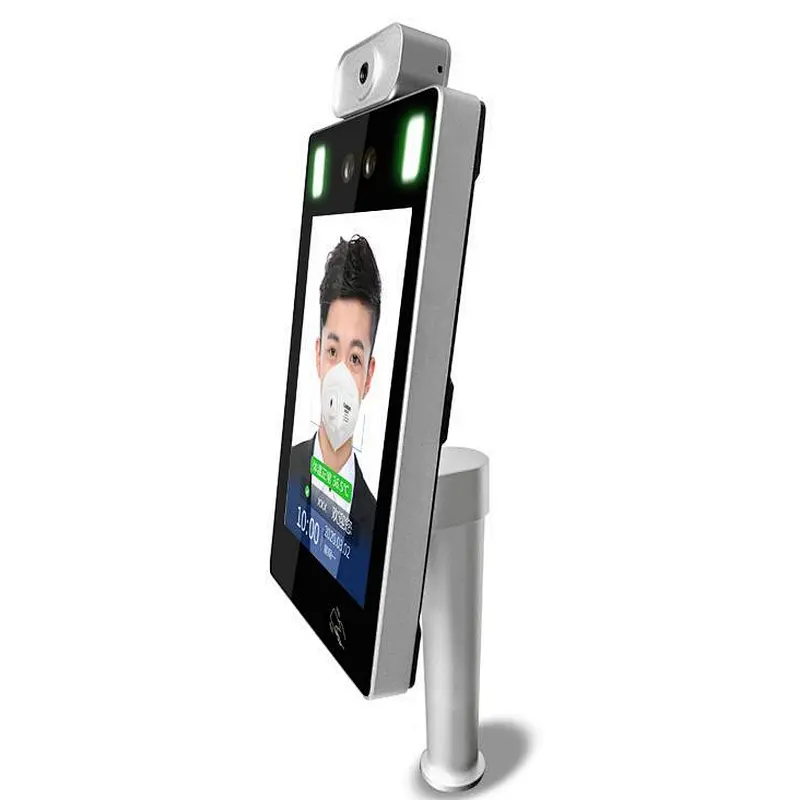 AI Dynamic 8 inch LCD screen face recognition infrared thermometer RFID card access control system