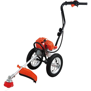 Portable operation Wheel Type Brush Cutter Gasoline Manual Grass Cutting Machine