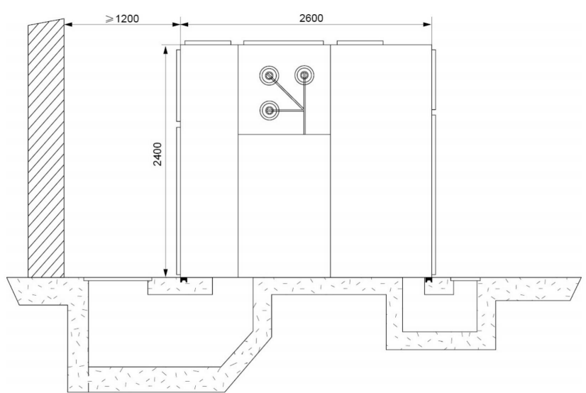 KYN61A-40.5 Switchgear used ZN85A-40.5 vacuum circuit breaker installation foundation figure and size of base plate hole