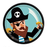 Pirate Captain - Disposable Tableware 9IN Round Plates