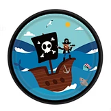 Pirate Captain - Disposable Tableware 9IN Round Plates