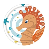 Sea Horse - Disposable Tableware 9IN Round Plates