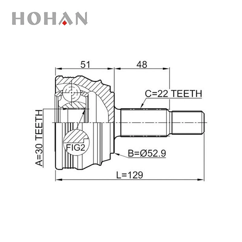 Shaft Drive Transmission System and TS16949 Certification Outer Driveshaft CV Joint