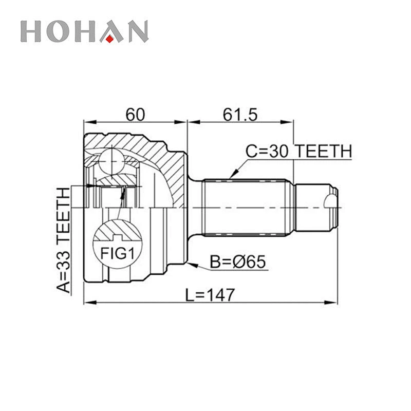 Hot-selling Auto Chassis Parts OEM: 31607545126 Outer Small CV JOINT 33X65X30