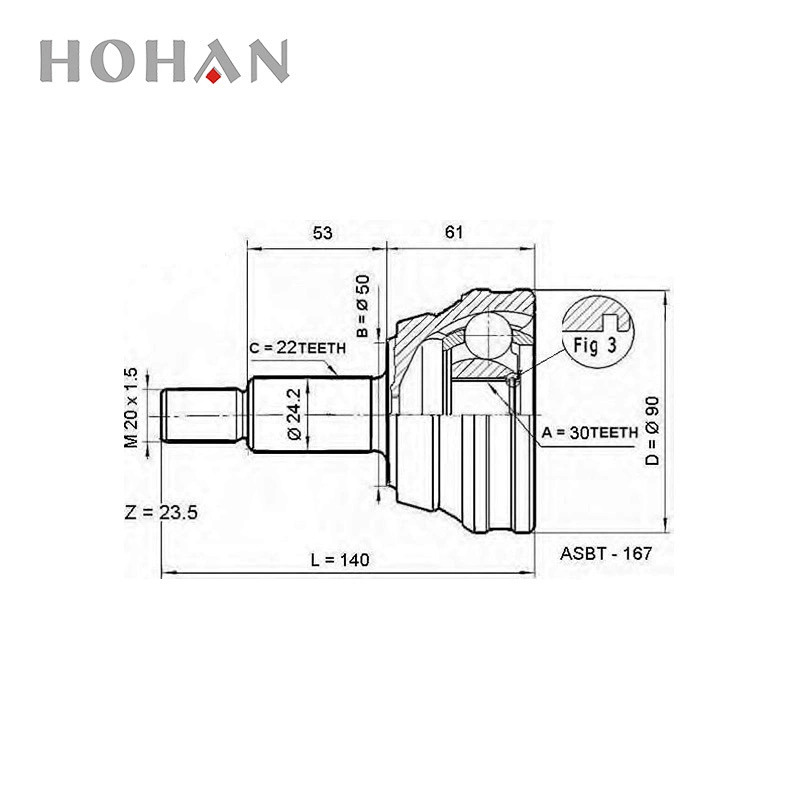 Outer Driveshaft CV Joint for VW Passat Seat Ibiza For Audi A6 A4 357498099D