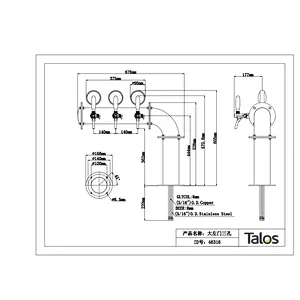 TALOS L Tower Stainless Steel 3 Tap Tower 102mm Beer Dispensing Equipment Draft Beer Tower