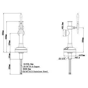 TALOS Mash Tun Tap Tower Red Bronze LED 1-way Dispensing Tower Draft Beer Tower