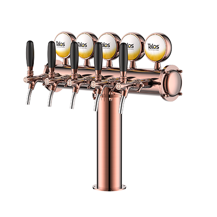 TALOS T Tower Stainless Steel 5 Tap Tower 85mm Beer Dispensing Equipment Draft Beer Tower (Polished)
