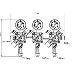 Talos 3-product Fittings Secondary CO2 Gas Regulator