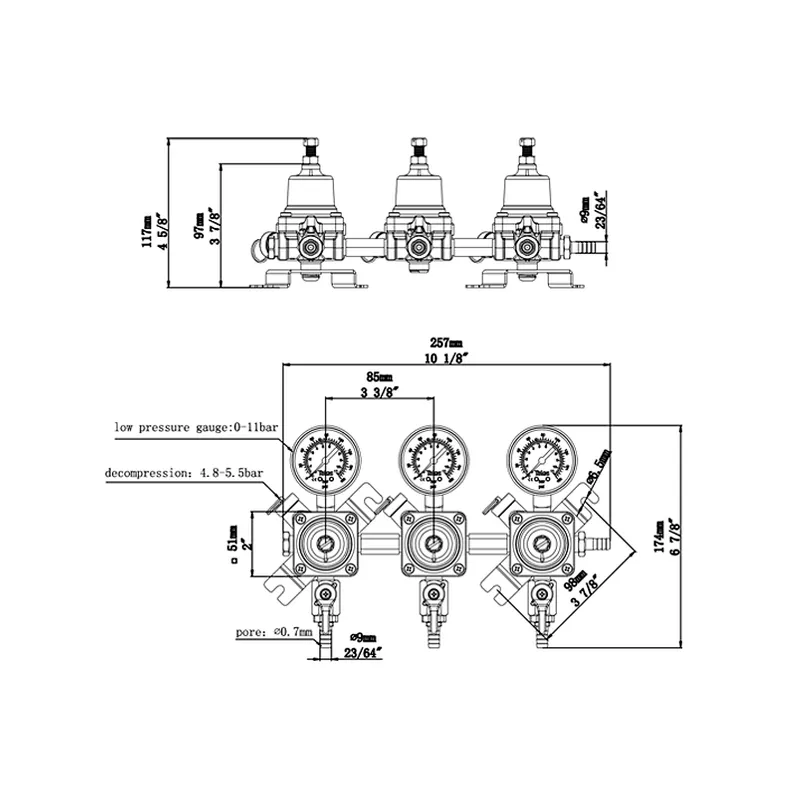 TALOS Secondary Gas Regulator CO2 Beer Regulator