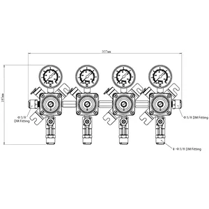 Talos 4-product fittings Secondary CO2 Gas Regulator