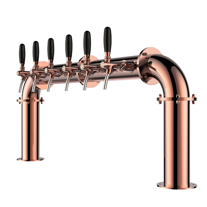 TALOS U Tower Stainless Steel 6 Tap Tower 85mm Beer Dispensing Equipment Draft Beer Tower (Red Bronze)