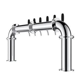 TALOS U Tower Stainless Steel 6 Tap Tower 85mm Beer Dispensing Equipment Draft Beer Tower (Polished)