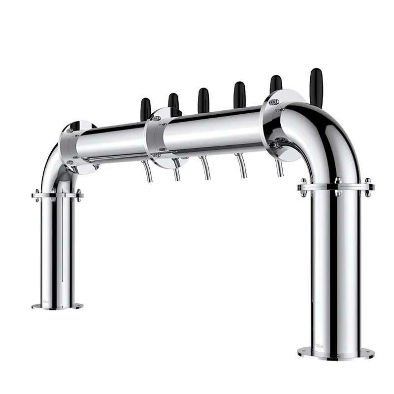 TALOS U Tower Stainless Steel 6 Tap Tower 85mm Beer Dispensing Equipment Draft Beer Tower (Polished)