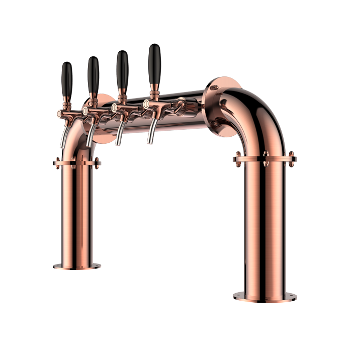 TALOS U Tower Stainless Steel 4 Tap Tower 85mm Beer Dispensing Equipment Draft Beer Tower (Red Bronze)