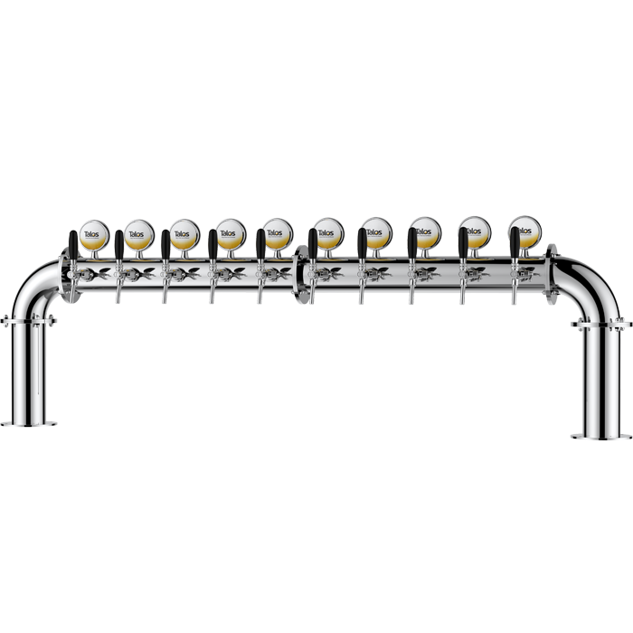 TALOS U Tower Stainless Steel 10 Tap Tower 102mm Beer Dispensing Equipment Draft Beer Tower (Polished)