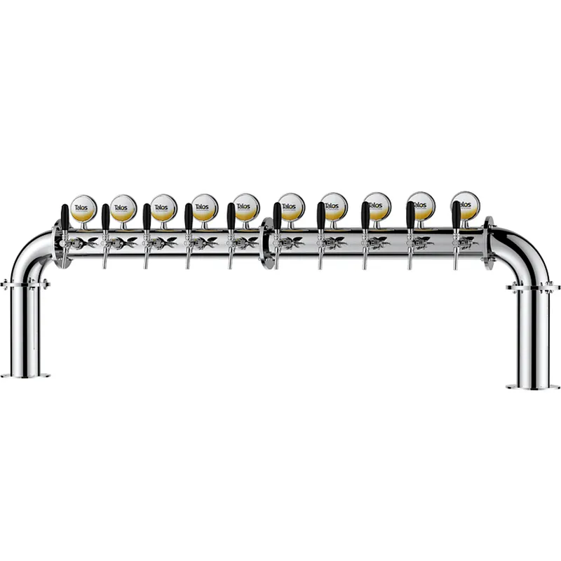 TALOS U Tower Stainless Steel 10 Tap Tower 102mm Beer Dispensing Equipment Draft Beer Tower (Polished)