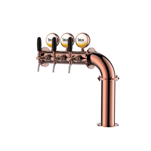 TALOS L Tower Stainless Steel 3 Tap Tower 85mm Beer Dispensing Equipment Draft Beer Tower (Red Bronze)