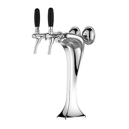 TALOS Cobra Tap Tower Chrome 2-way Dispensing Tower Draft Beer Tower