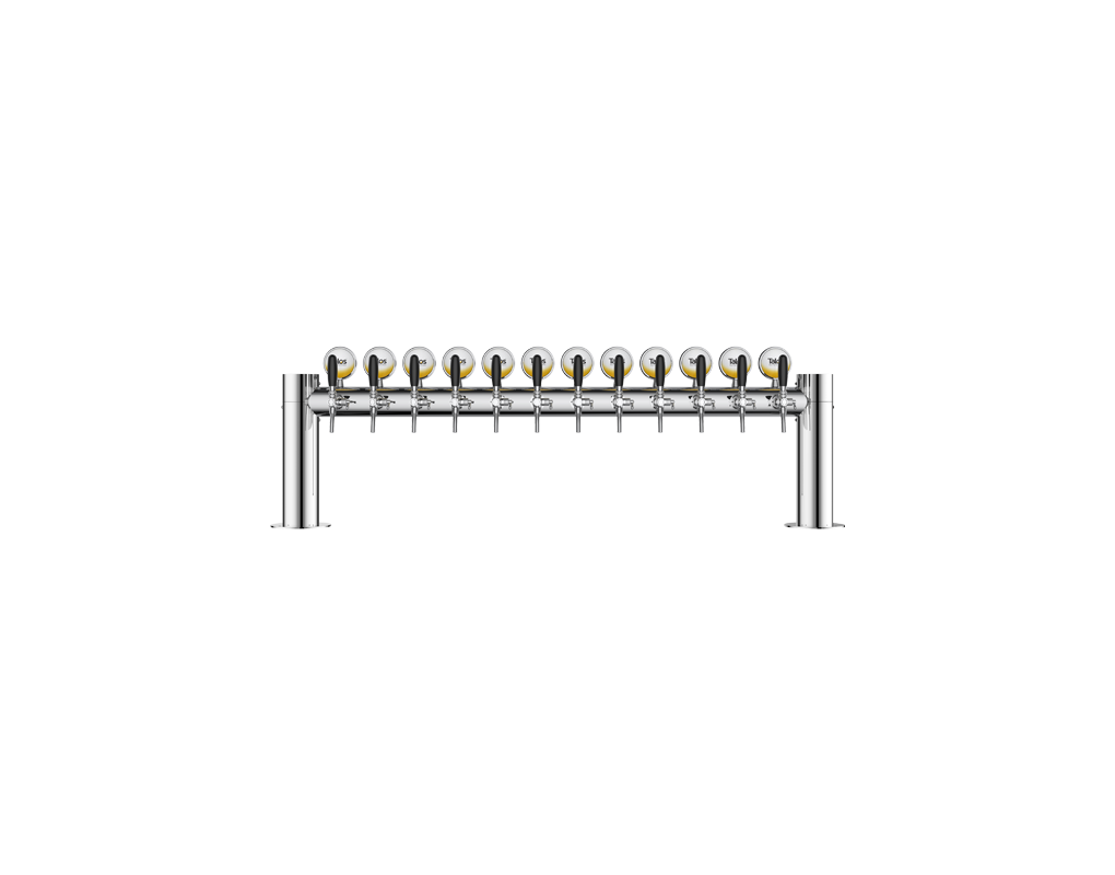 H 12 taps Polished beer tower
