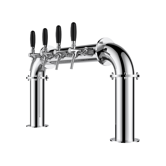 TALOS U Tower Stainless Steel 4 Tap Tower 85mm Beer Dispensing Equipment Draft Beer Tower (Polished)