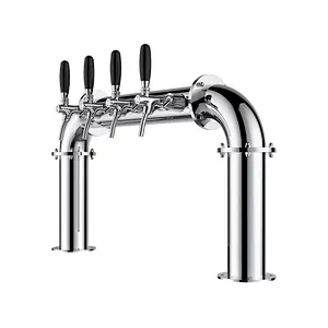 TALOS U Tower Stainless Steel 4 Tap Tower 85mm Beer Dispensing Equipment Draft Beer Tower (Polished)
