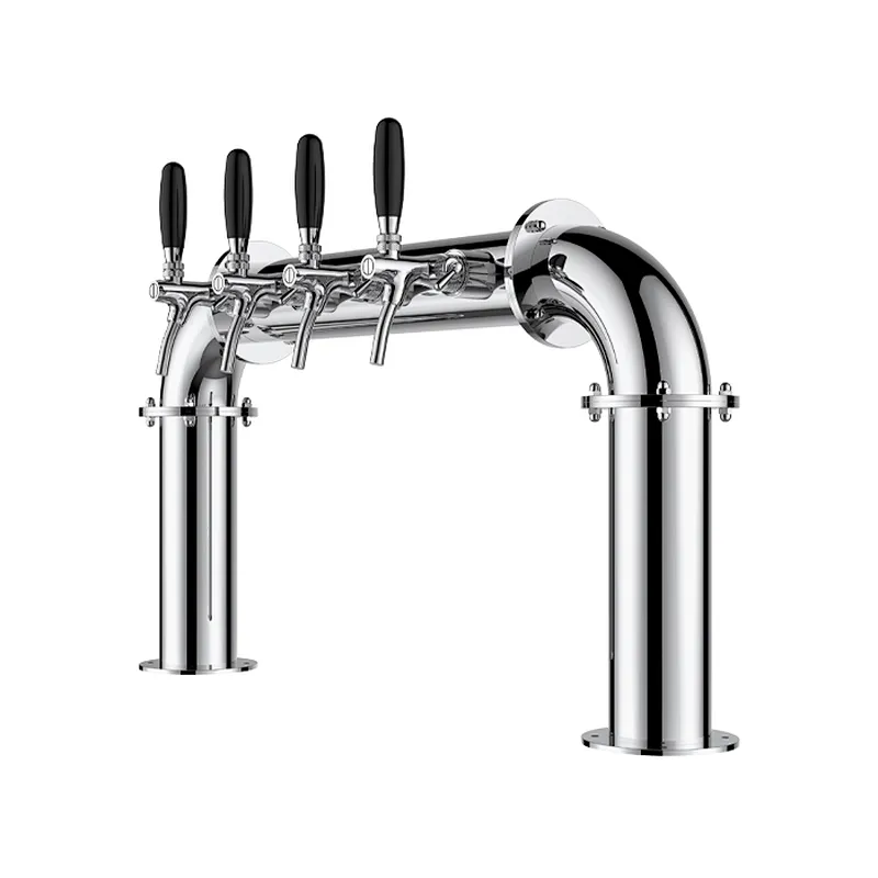 TALOS U Tower Stainless Steel 4 Tap Tower 85mm Beer Dispensing Equipment Draft Beer Tower (Polished)