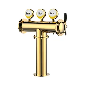 TALOS T Tower Stainless Steel 3 Tap Tower 102mm Beer Dispensing Equipment Draft Beer Tower (PVD, LED)